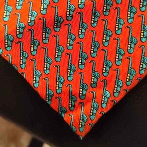 Authentic Vintage Christmas Colors Sax Christian Dior Silk Tie Made in USA